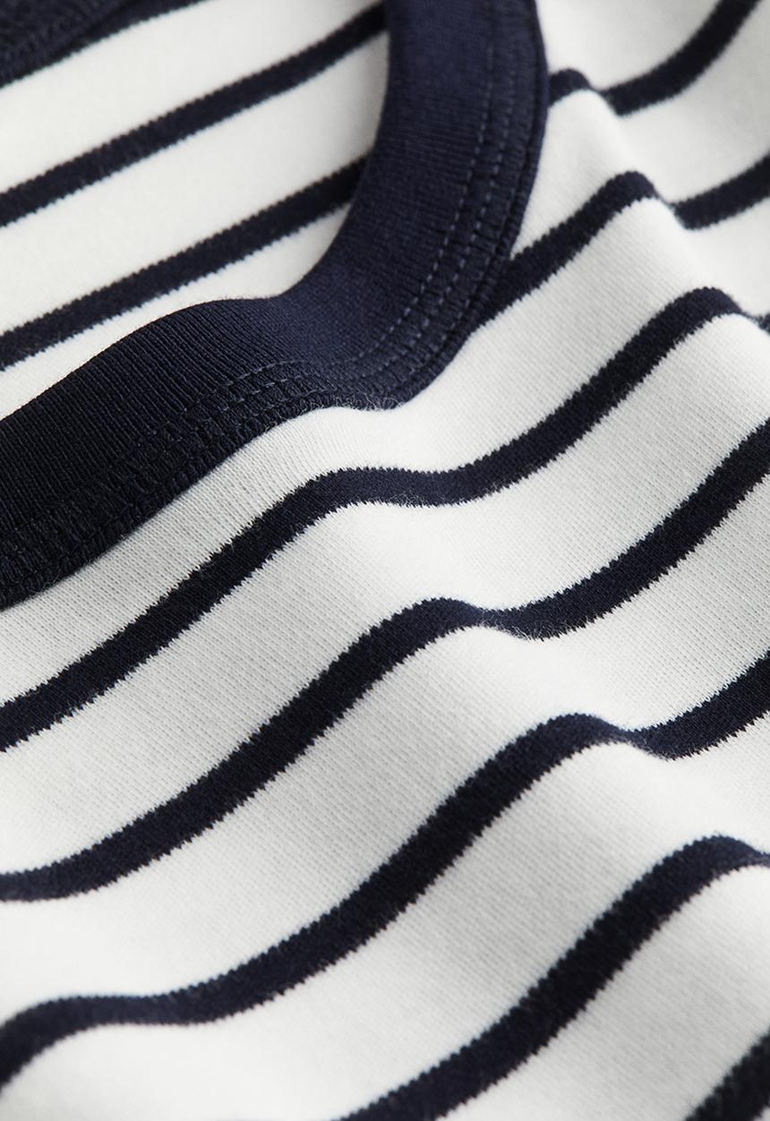 H&M - Regular fit jersey top - navy blue striped