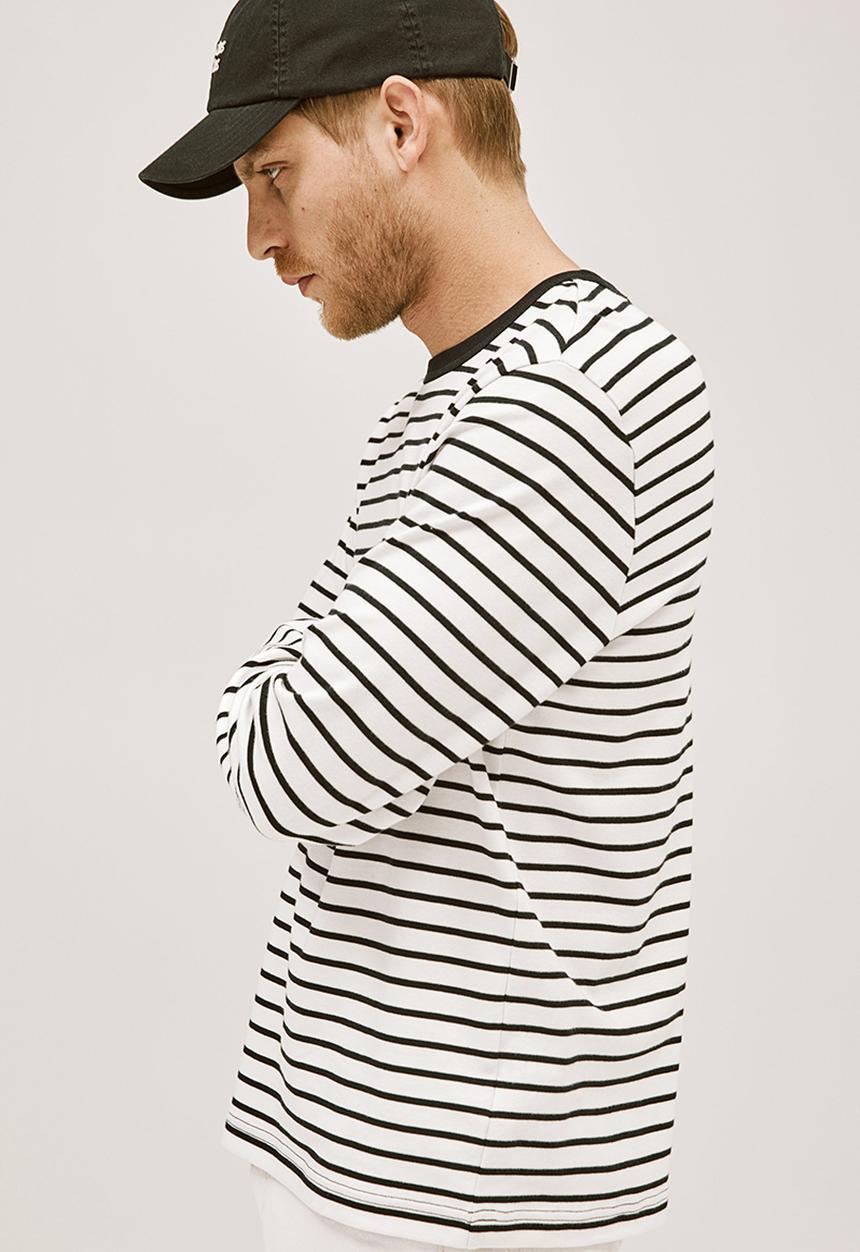 H&M - Regular fit jersey top - navy blue striped