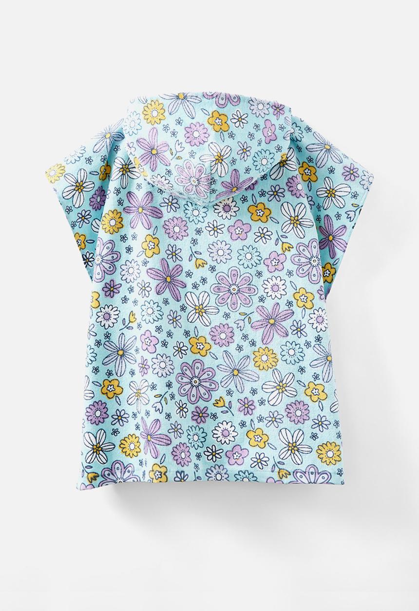 Cotton On - Kids hooded towel - barber blue/mimi ditsy