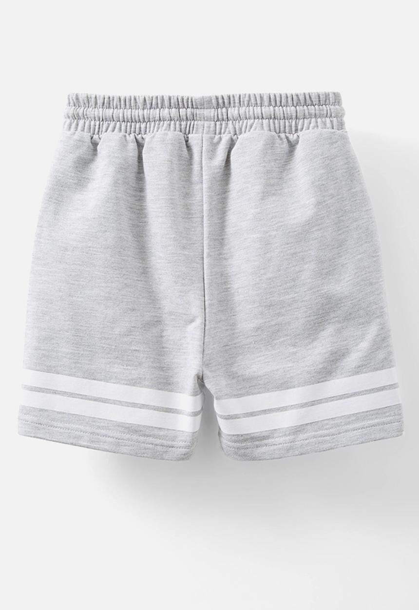 Cotton On - Henry slouch short - fog grey marle w/white stripe