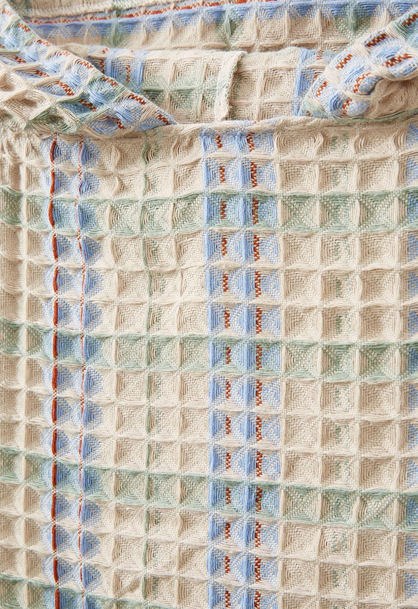 Cotton On - Kids hooded towel - rainy day/check waffle