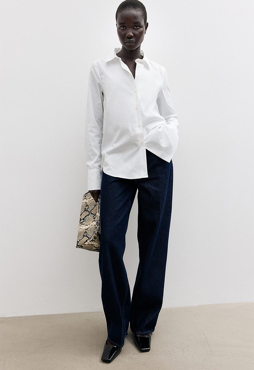 H&M - Cotton-blend shirt - white