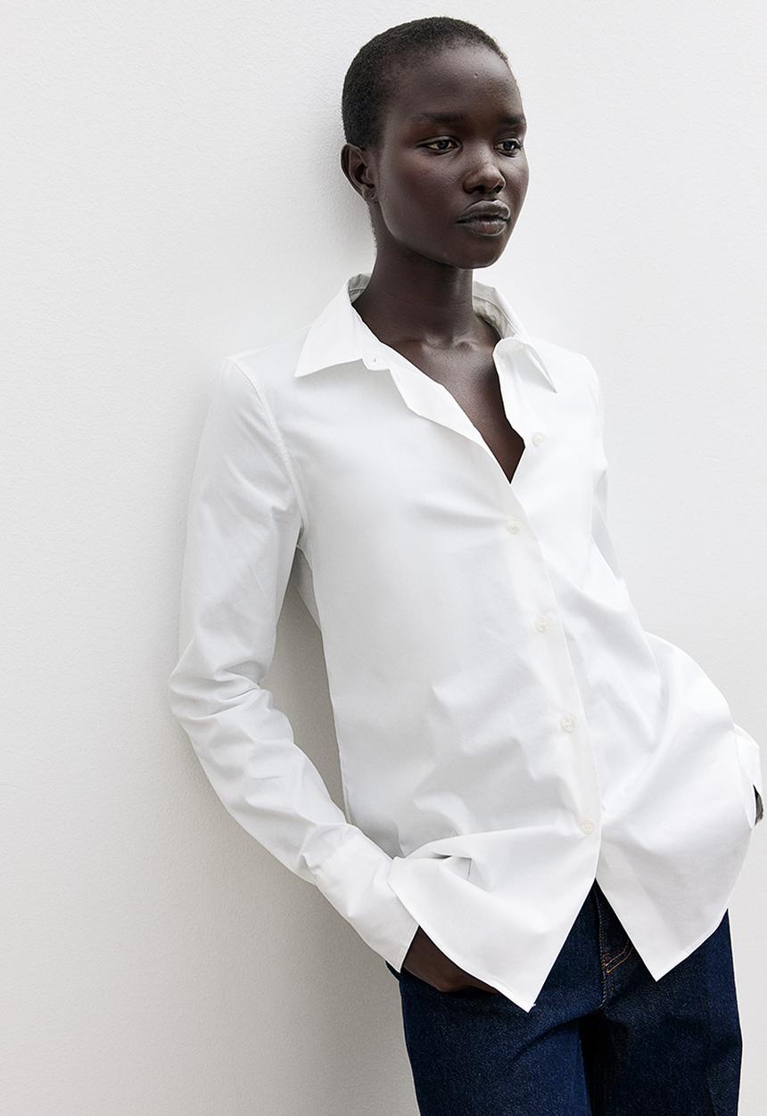 H&M - Cotton-blend shirt - white