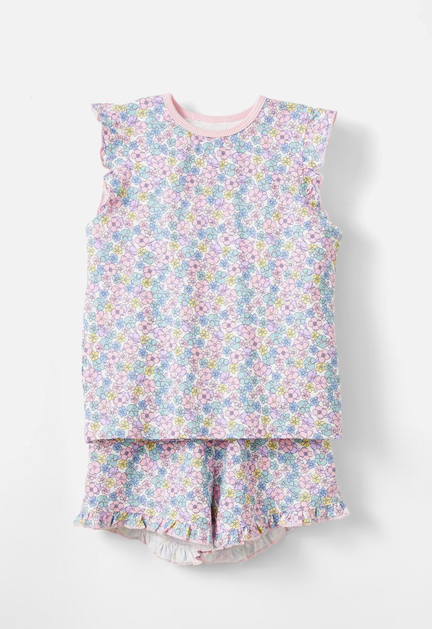 Cotton On - Stacey short sleeve flutter pyjama set - vanilla/betsy floral