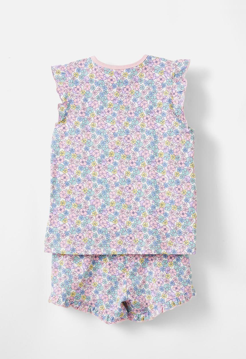 Cotton On - Stacey short sleeve flutter pyjama set - vanilla/betsy floral