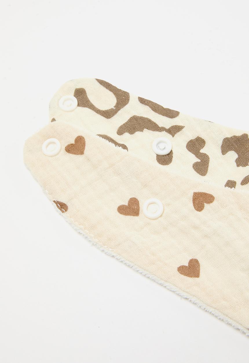 Pop Candy - 2 Pack bib set-ecru & brown
