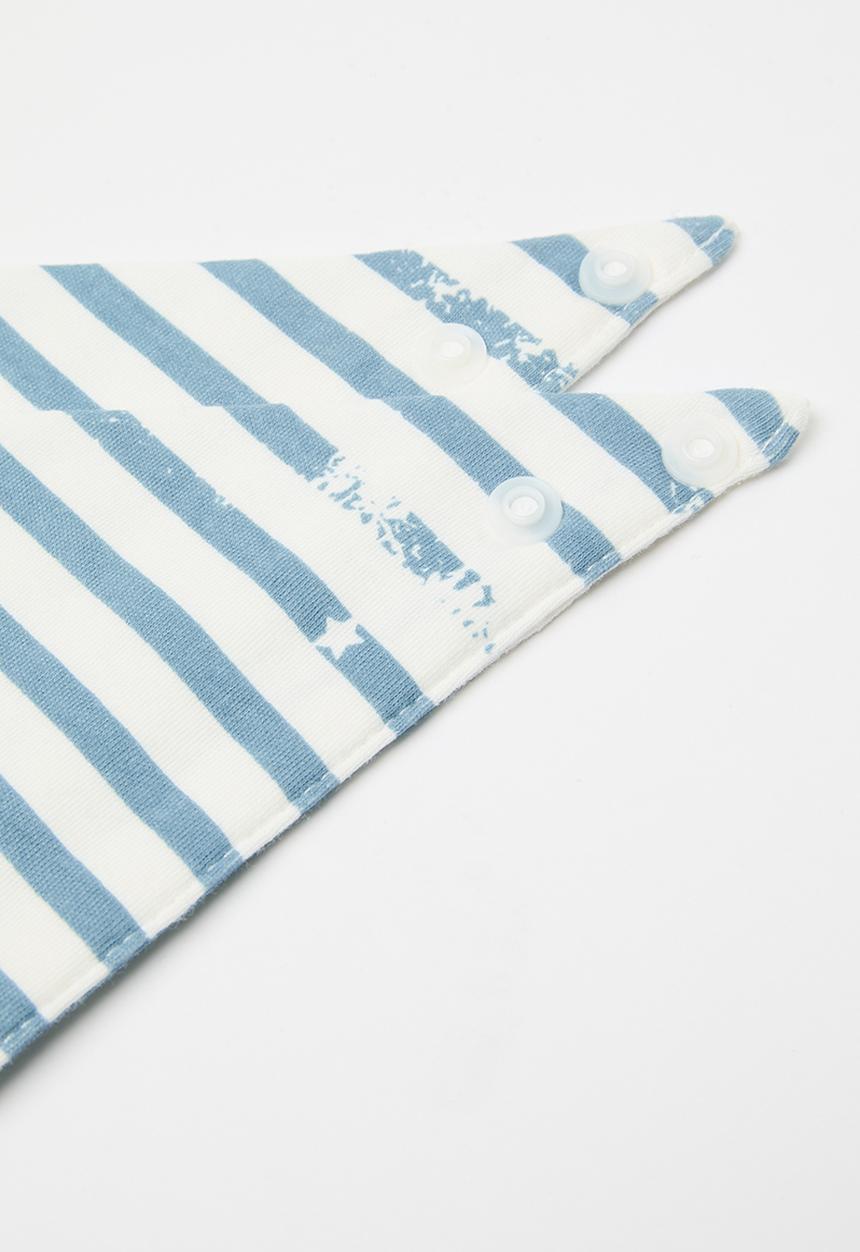 Pop Candy - 2 Pack striped bib set - blue & white