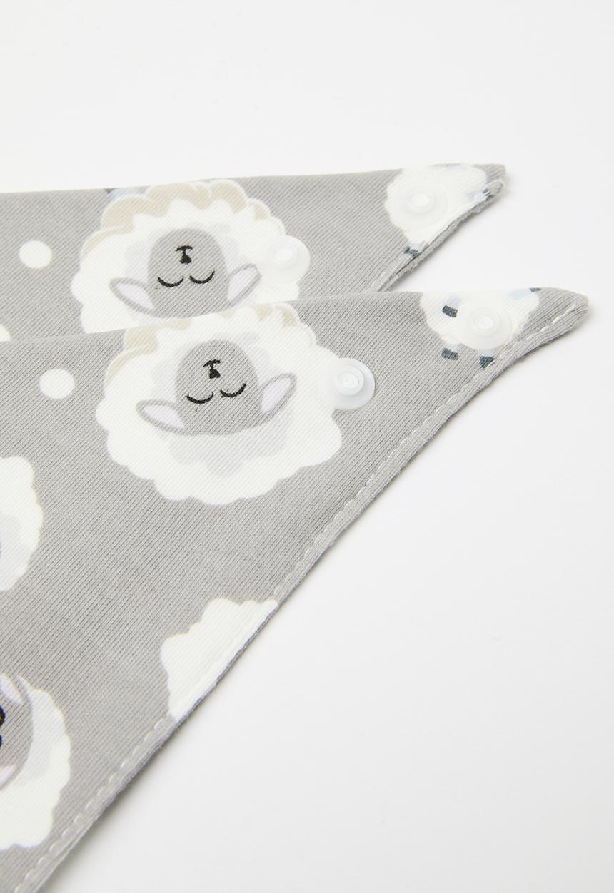 Pop Candy - 2 Pack printed bib set - grey & white