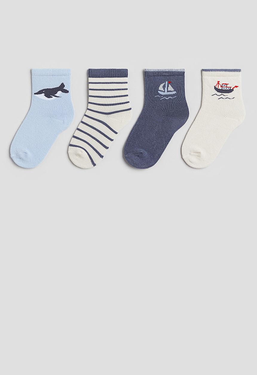 H&M - 4 pack socks - blue boats