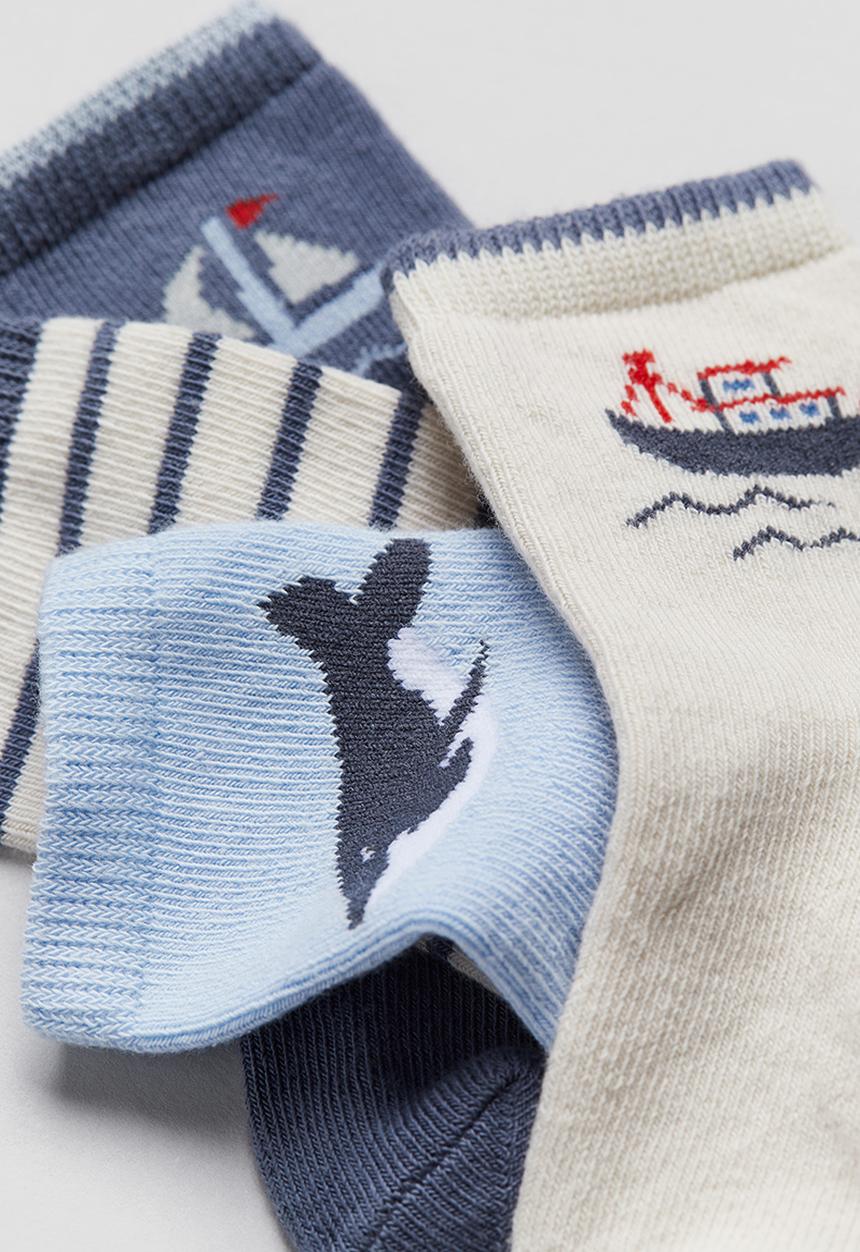 H&M - 4 pack socks - blue boats
