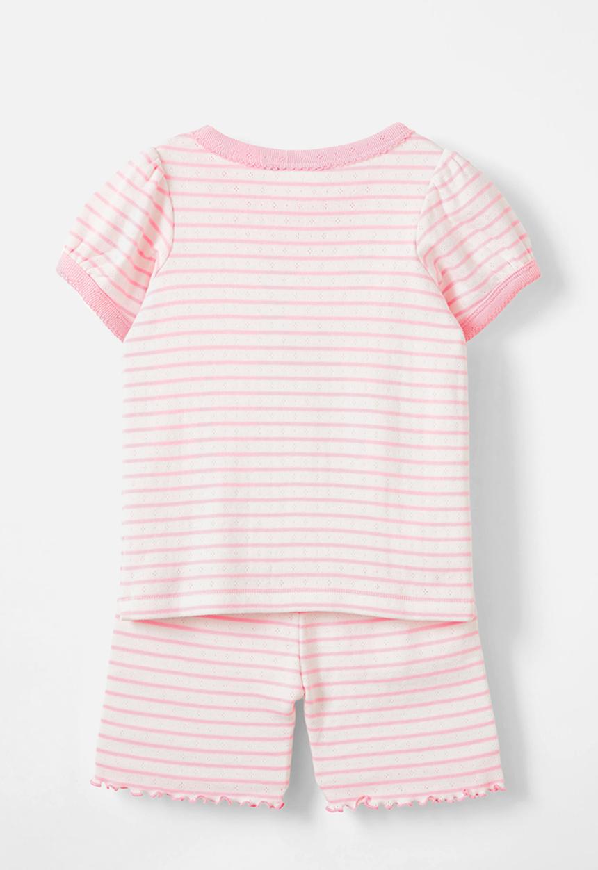 Cotton On - Ella short sleeve pyjama set - vanilla/blush pink stripe