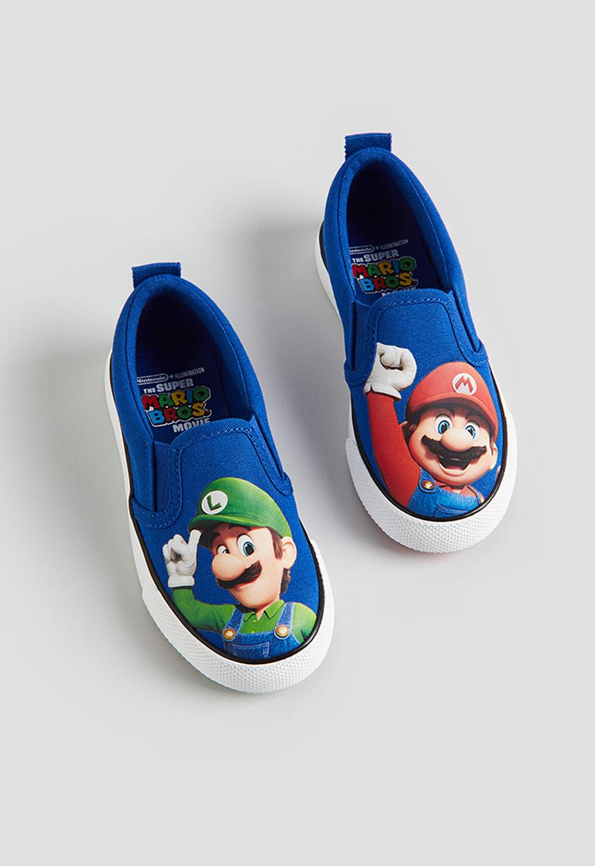 H&M - Printed slip-on trainers - blue super mario