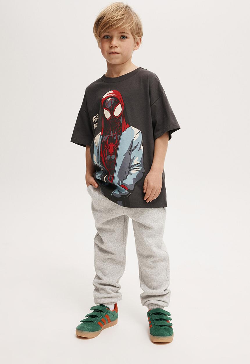 Cotton On - Spiderman drop shoulder short sleeve tee - black