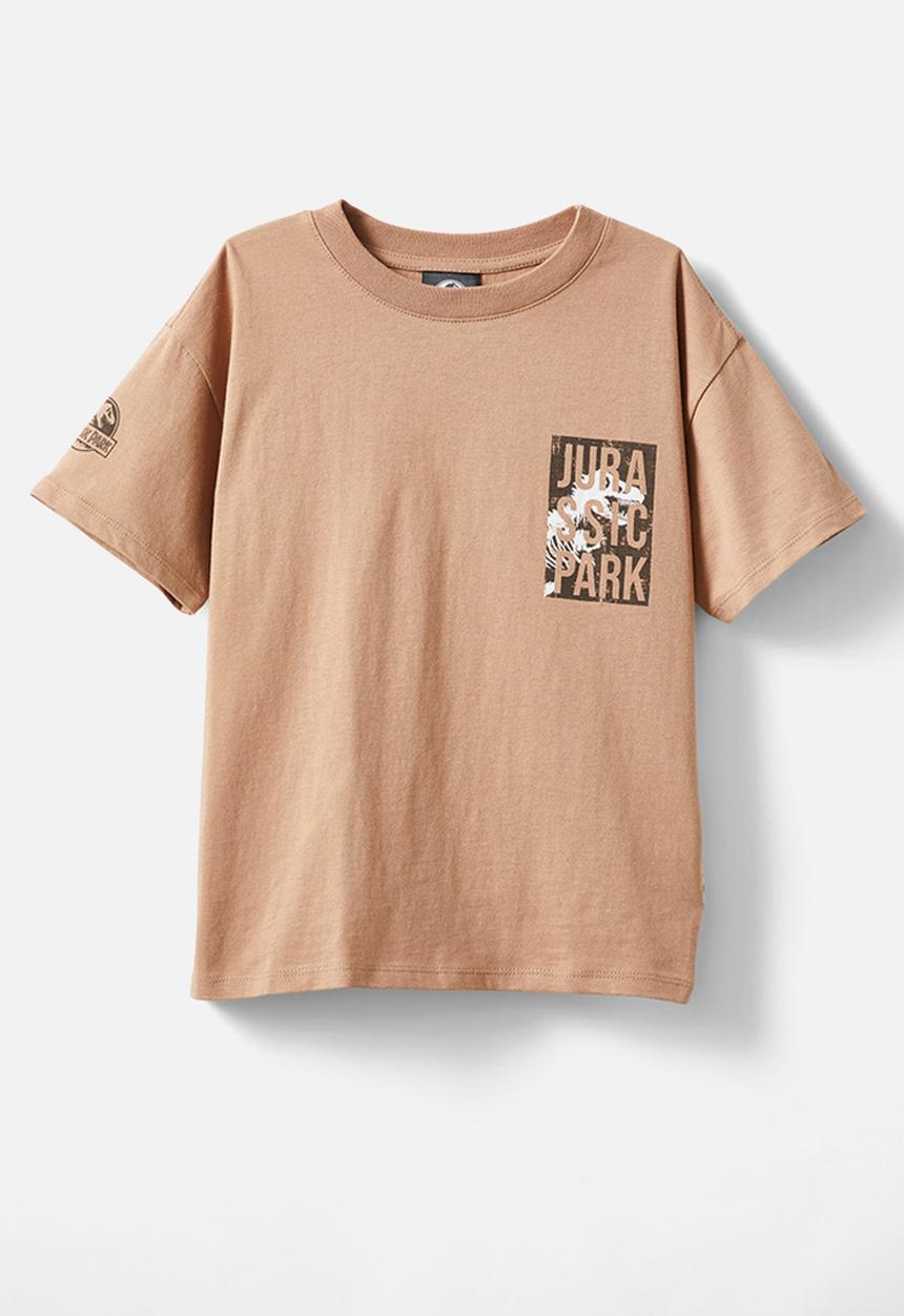 Cotton On - Jurassic park short sleeve tee - brown