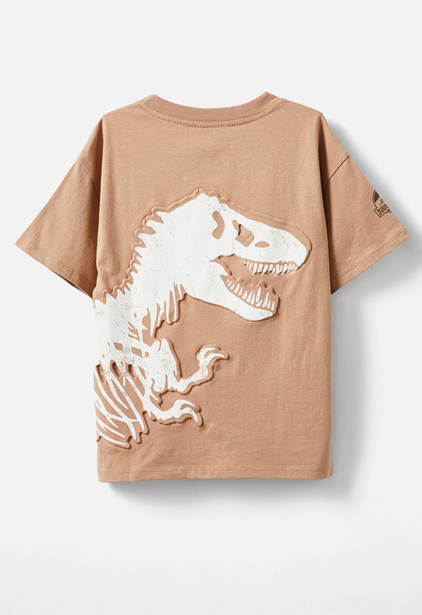 Cotton On - Jurassic park short sleeve tee - brown