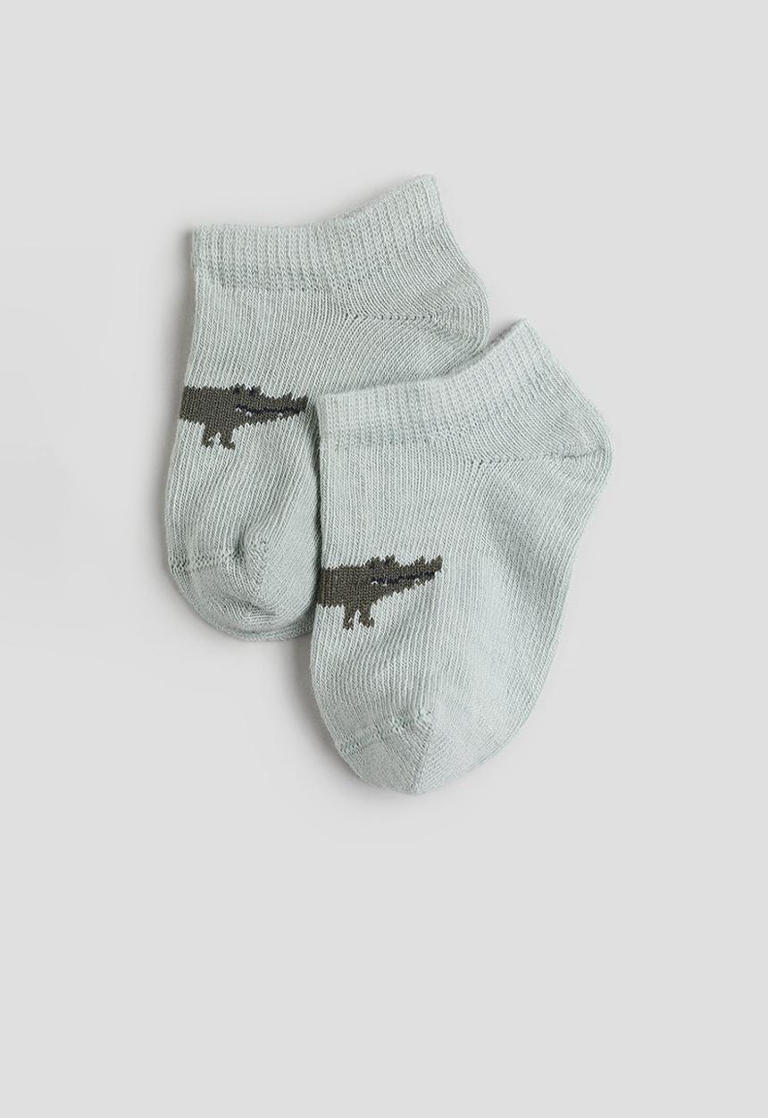 H&M - 4 pack shaftless socks - light dusty green crocodile