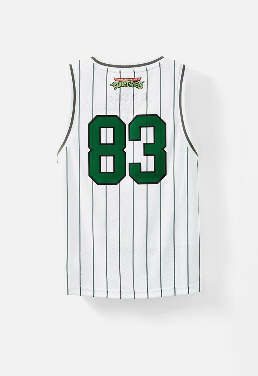 Cotton On - License basketball tank - lcn nic white & swag green stripe/tmnt