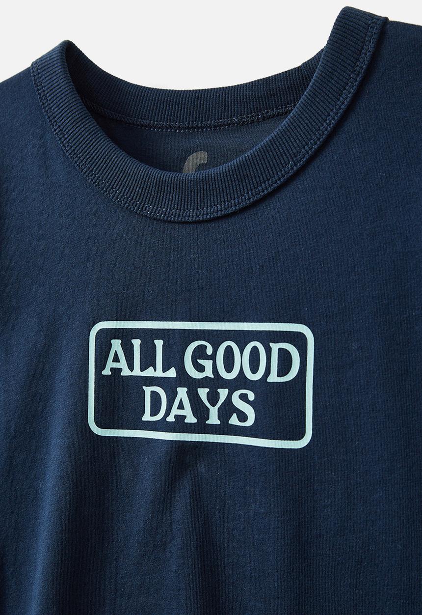 Cotton On - Jonny short sleeve print tee - squid ink/all good days