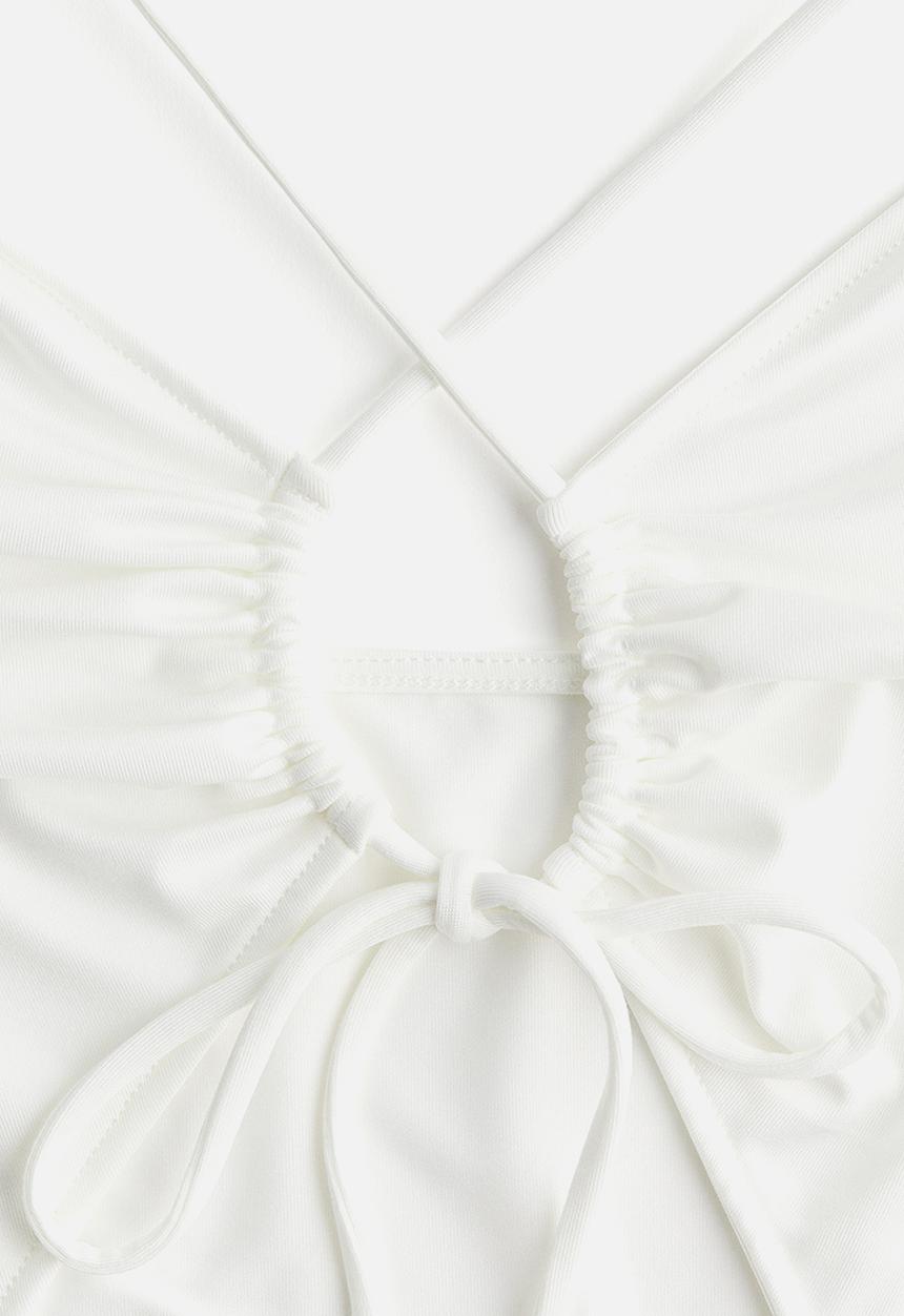 H&M - Open-back peplum top - cream