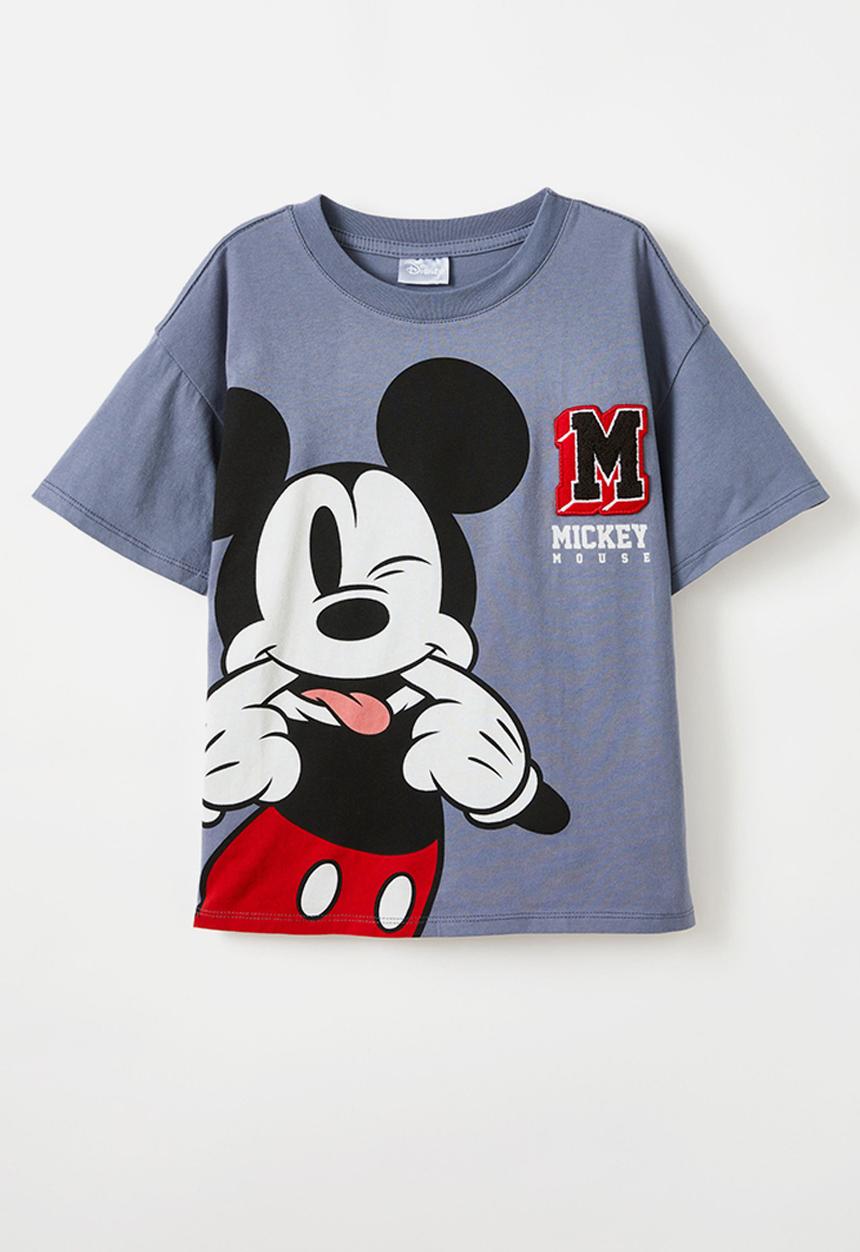 Cotton On - License drop shoulder short sleeve tee - lcn dis steel/mickey mouse cheeky