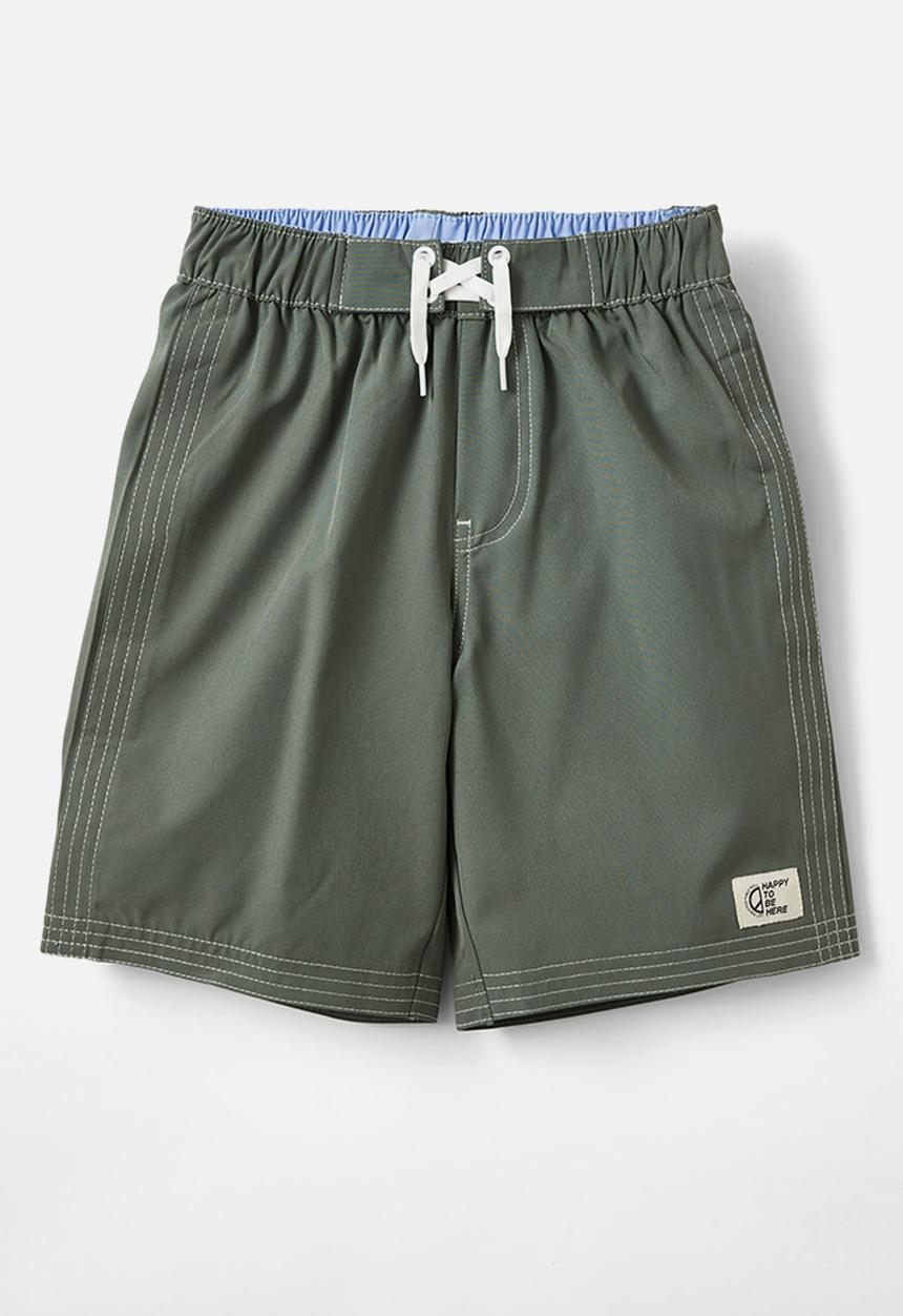 Cotton On - Bobby stretch board short - swag green/white stitch