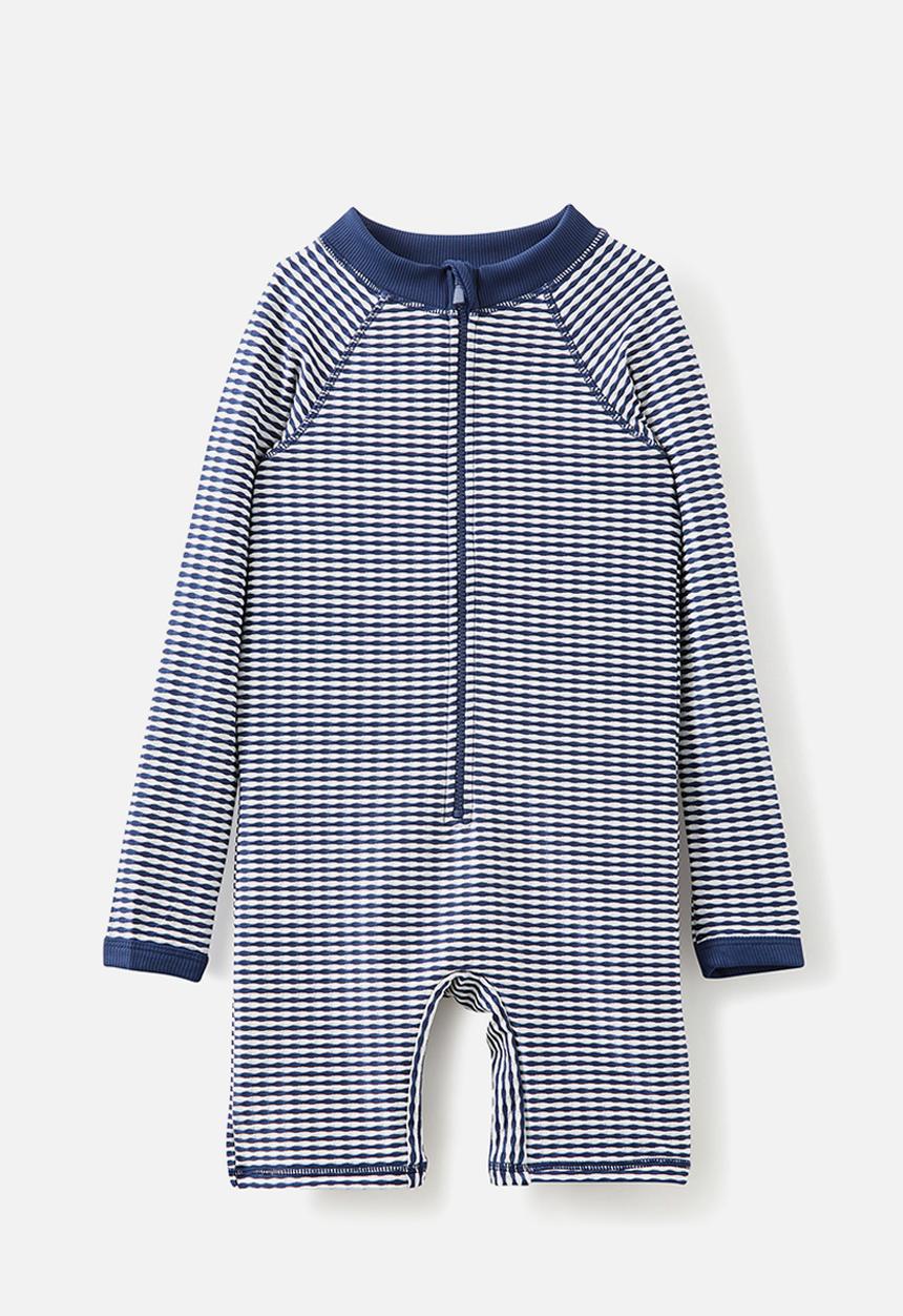 Cotton On - Felix long sleeve all in one - in the navy/vanilla stripe