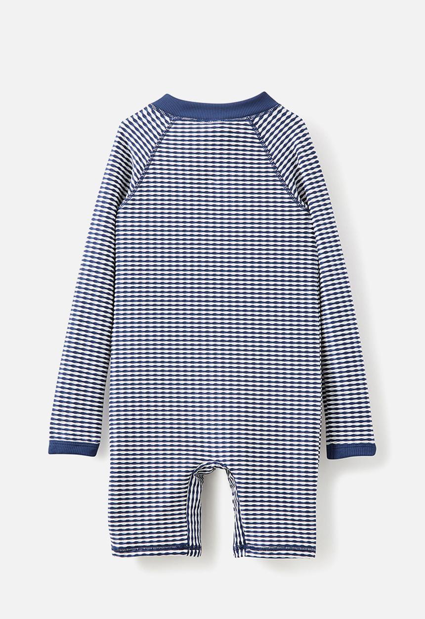 Cotton On - Felix long sleeve all in one - in the navy/vanilla stripe
