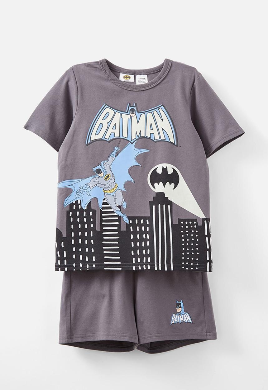 Cotton On - Jordan short sleeve pyjama set license - lcn wb rabbit grey/batman glow