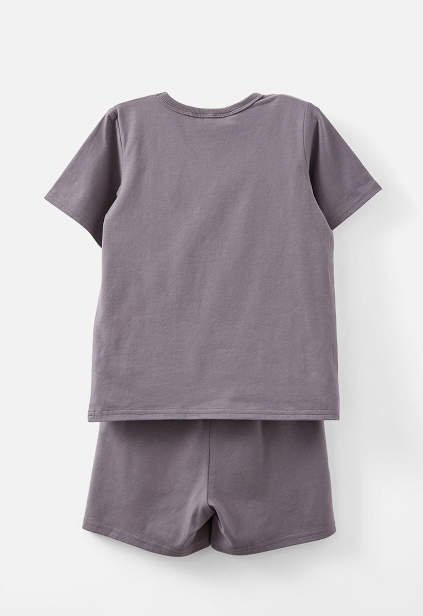 Cotton On - Jordan short sleeve pyjama set license - lcn wb rabbit grey/batman glow