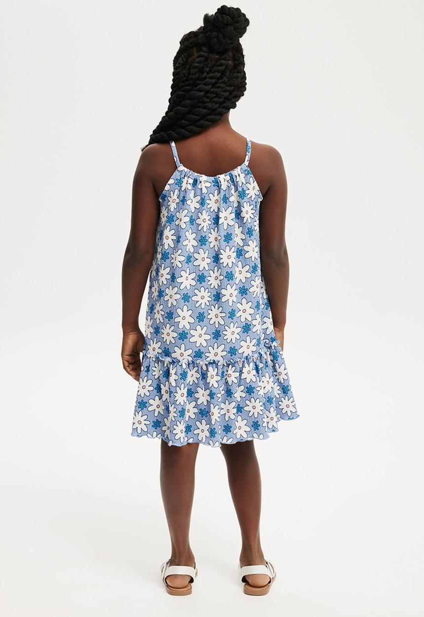 Cotton On - Hallie tiered dress - sandy floral/dusk blue