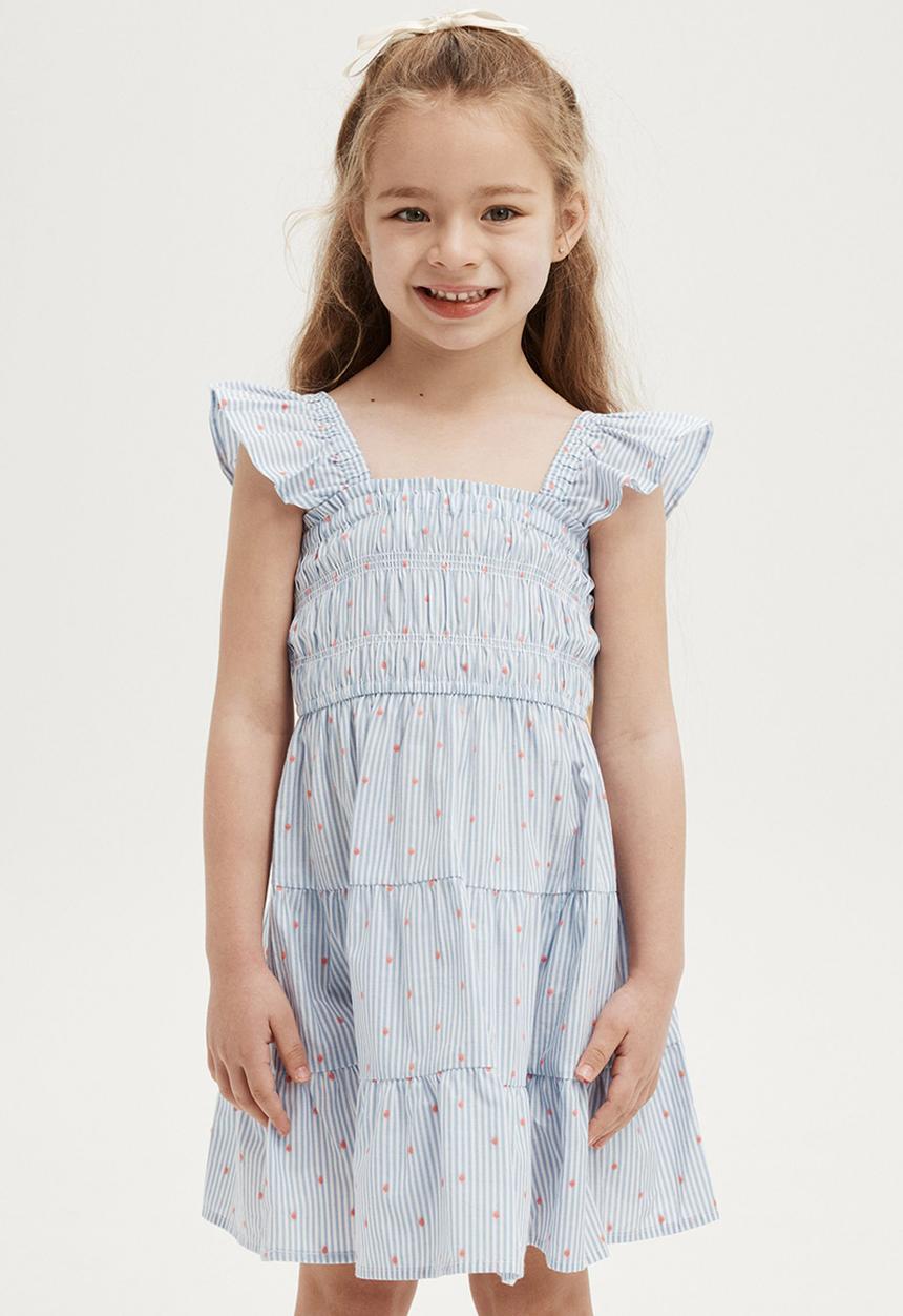 Cotton On - Kennedy tiered dress - dusk blue stripe