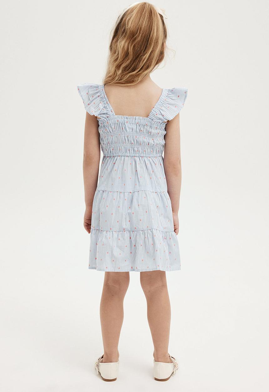 Cotton On - Kennedy tiered dress - dusk blue stripe