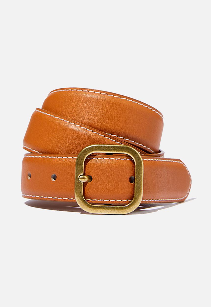 Rubi - Slim Dad Belt - Light Tan/Gold