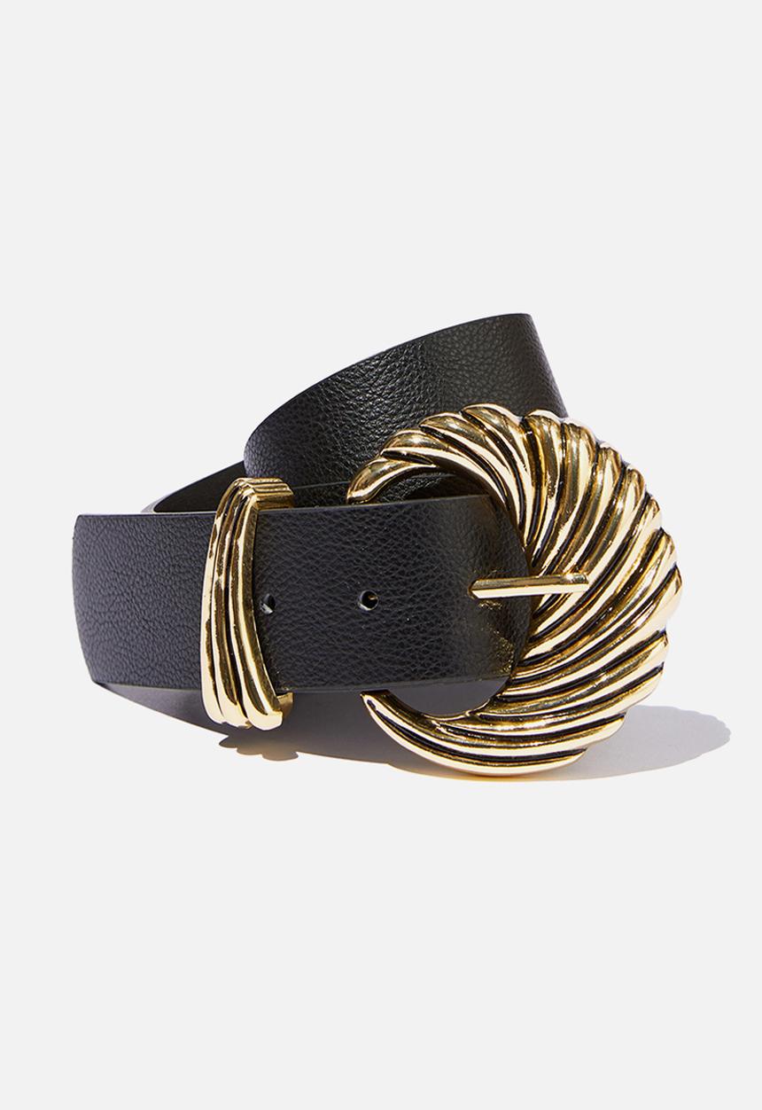 Rubi - New Statement Belt - Black/Antique Gold