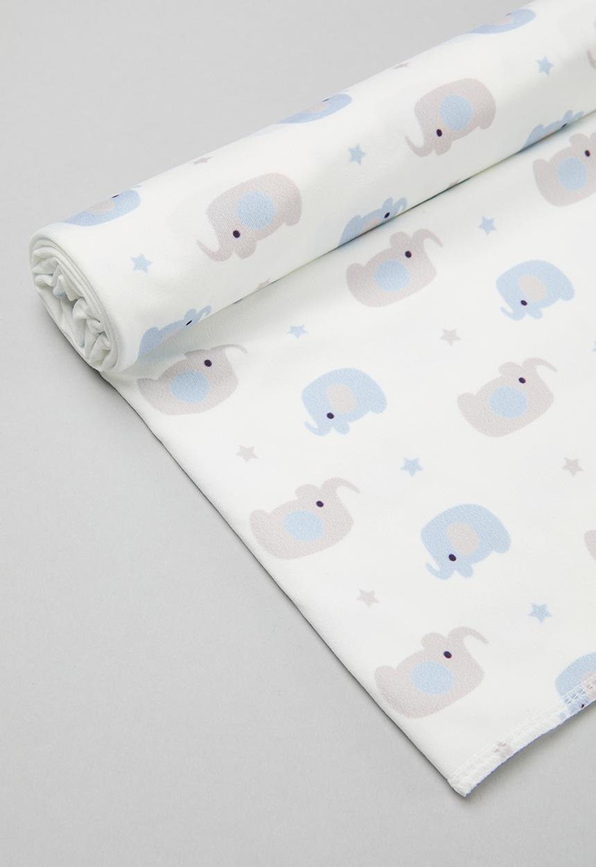 Pop Candy - 2 Pack swaddle set-white & light blue