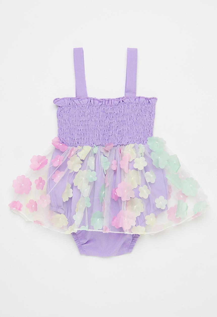 Pop Candy - Embellished Floral dress - purple