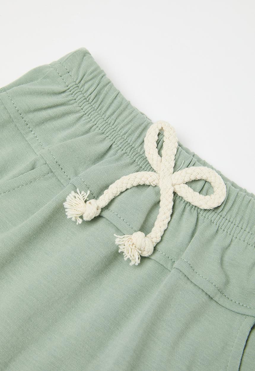 Pop Candy - Contrast pocket tee & short set - green & white