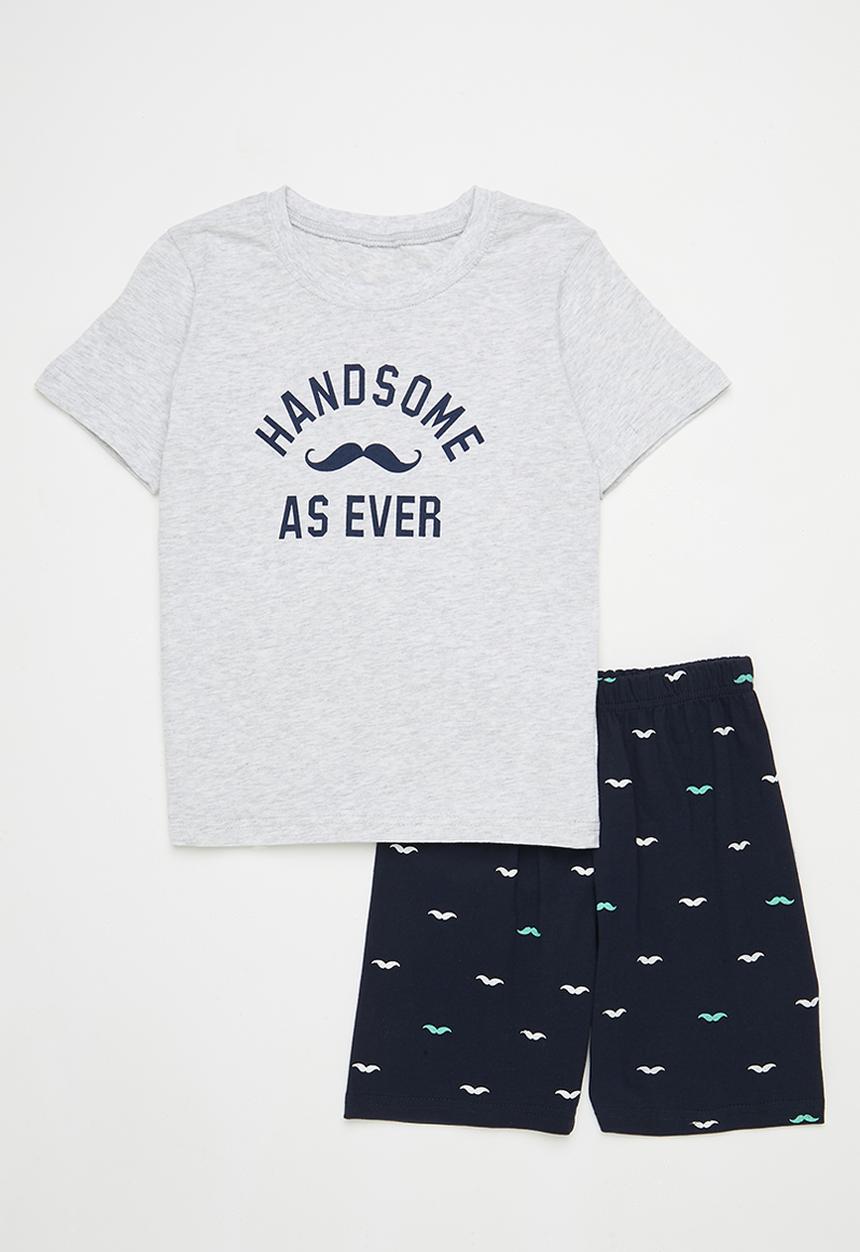 Pop Candy - Printed pj set - grey & blue