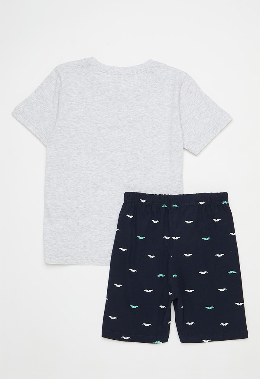 Pop Candy - Printed pj set - grey & blue