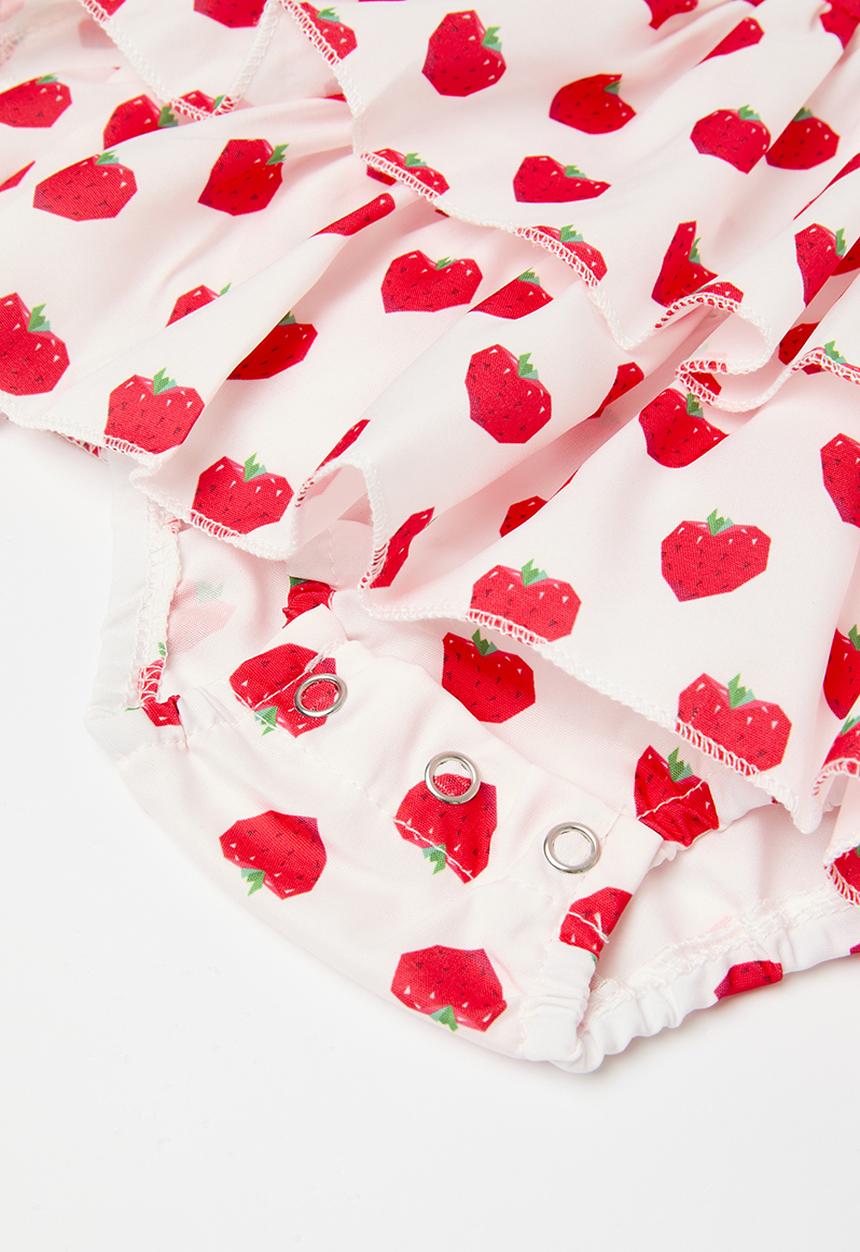 Pop Candy - Printed tiered dress - red & white