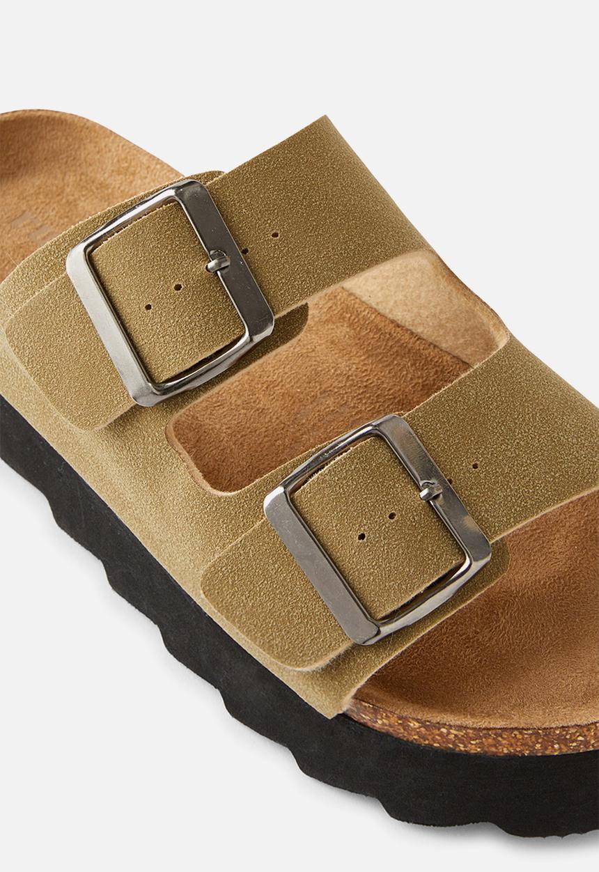 Cotton On - Rex Flatform Buckle Slide - Sage Micro