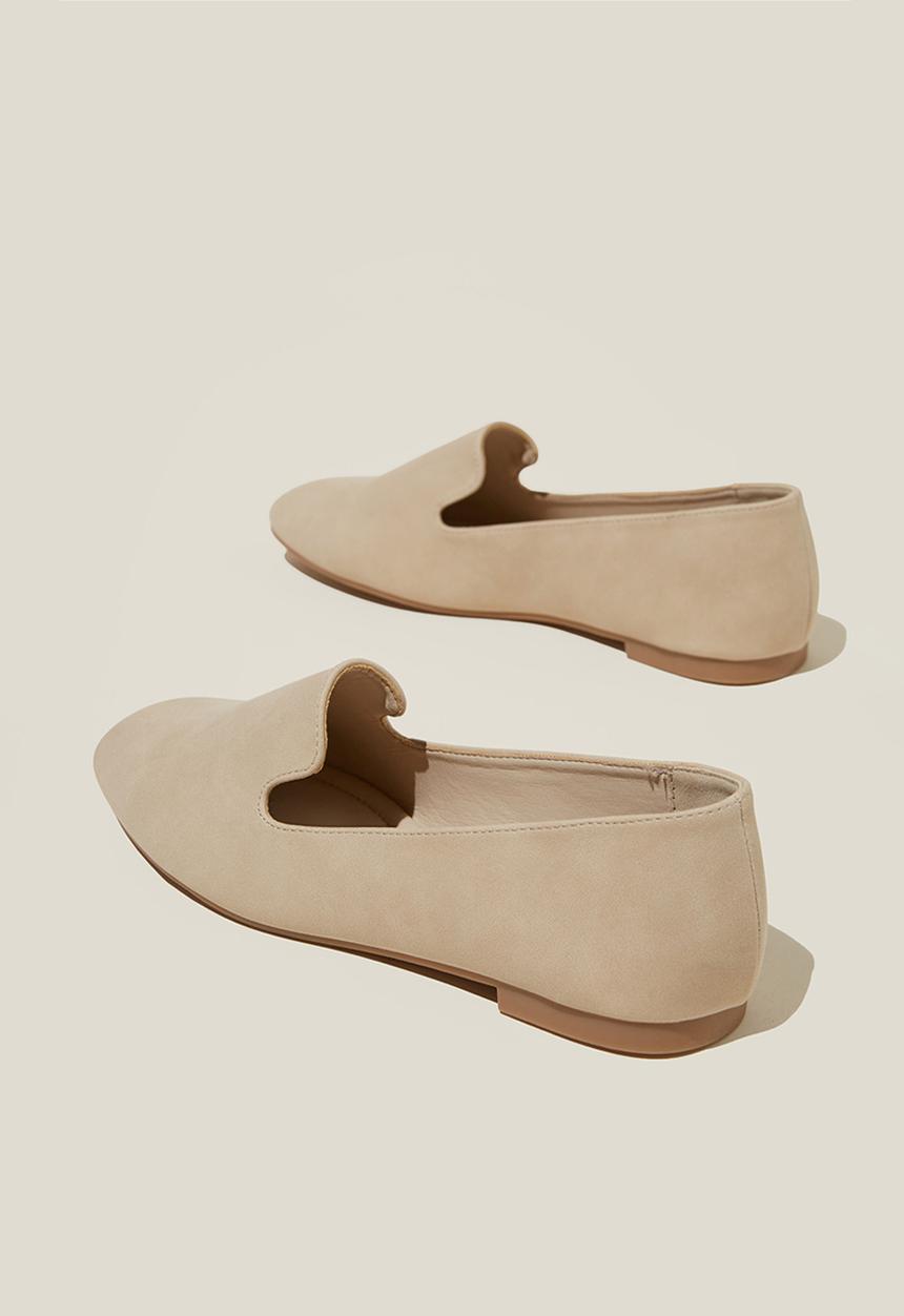 Cotton On - Sophie Slipper Cut Loafer - Stone Nubuck