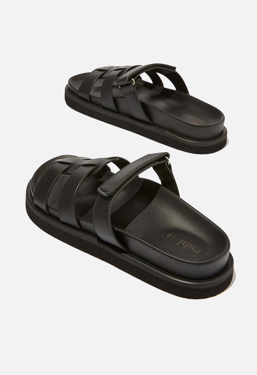 Cotton On - Elidy multi strap slide - black pebbled