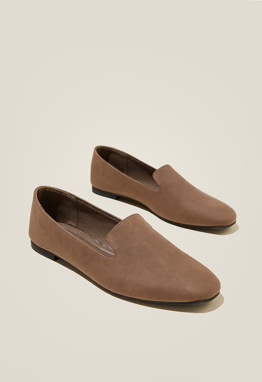 Cotton On - Sophie Slipper Cut Loafer - Choc Nubuck
