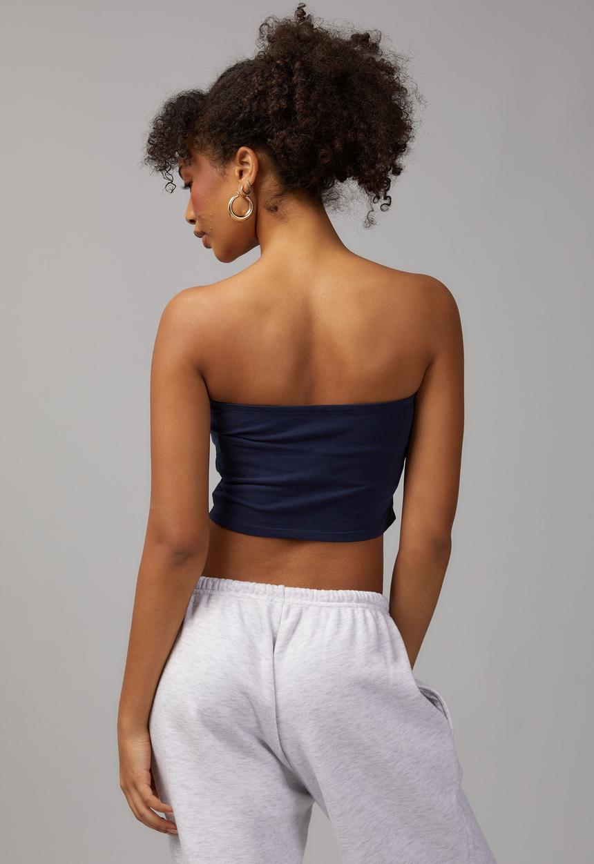Crop Jersey Bandeau - Navy Blazer