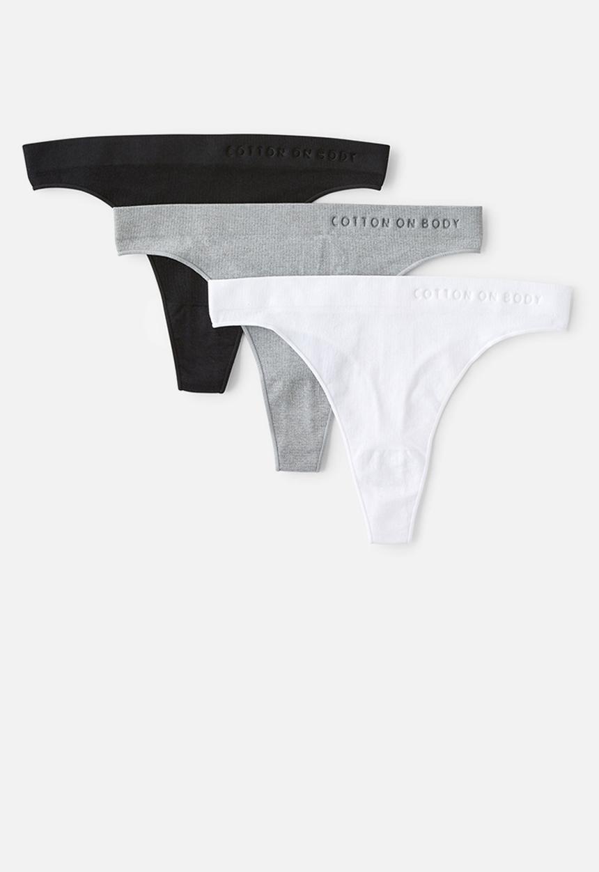 Cotton On - Seamless High Cut G String 3 Pack - Multi