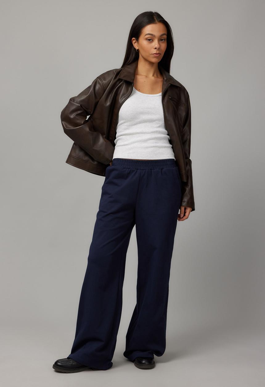 Factorie - Wide Leg Trackpant - Navy Blazer