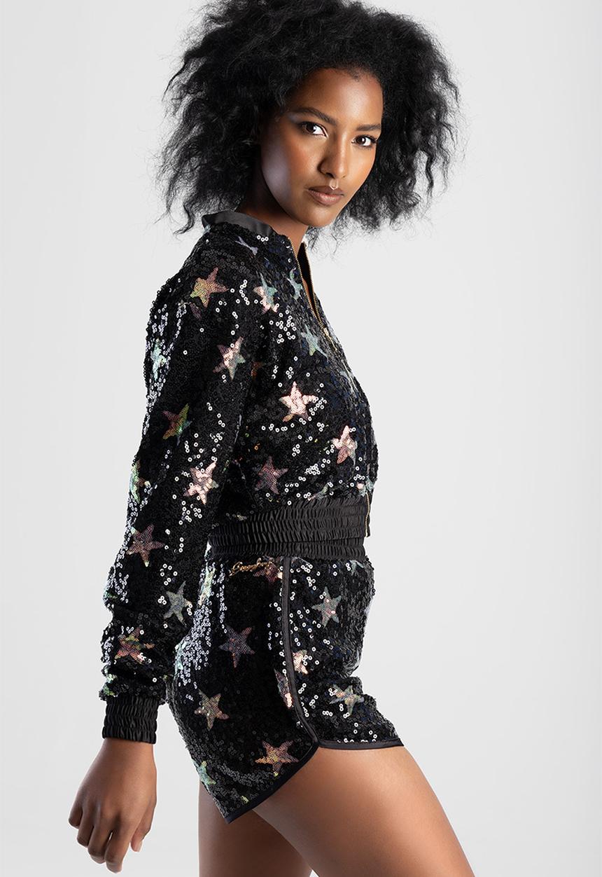 SISSY BOY - Bomber Style Tracksuit Jacket - Black Multi
