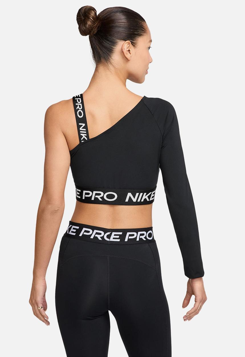 Nike - Nike Pro shine crop top - Black/Reflective Silv