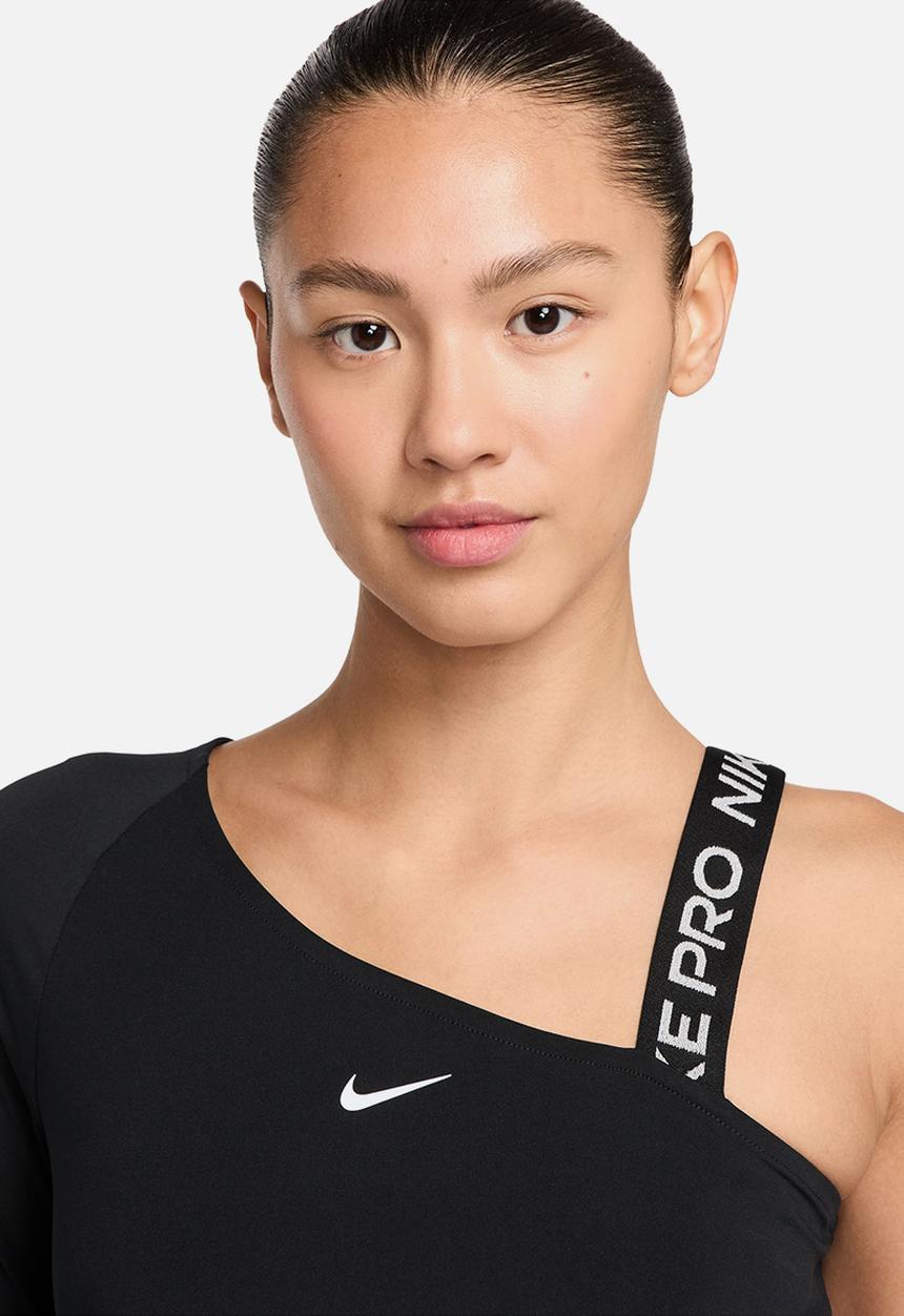 Nike - Nike Pro shine crop top - Black/Reflective Silv